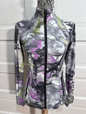 Rare Lululemon Throwback Print Define Jacket *Nulu Unicorn Throwback White $138